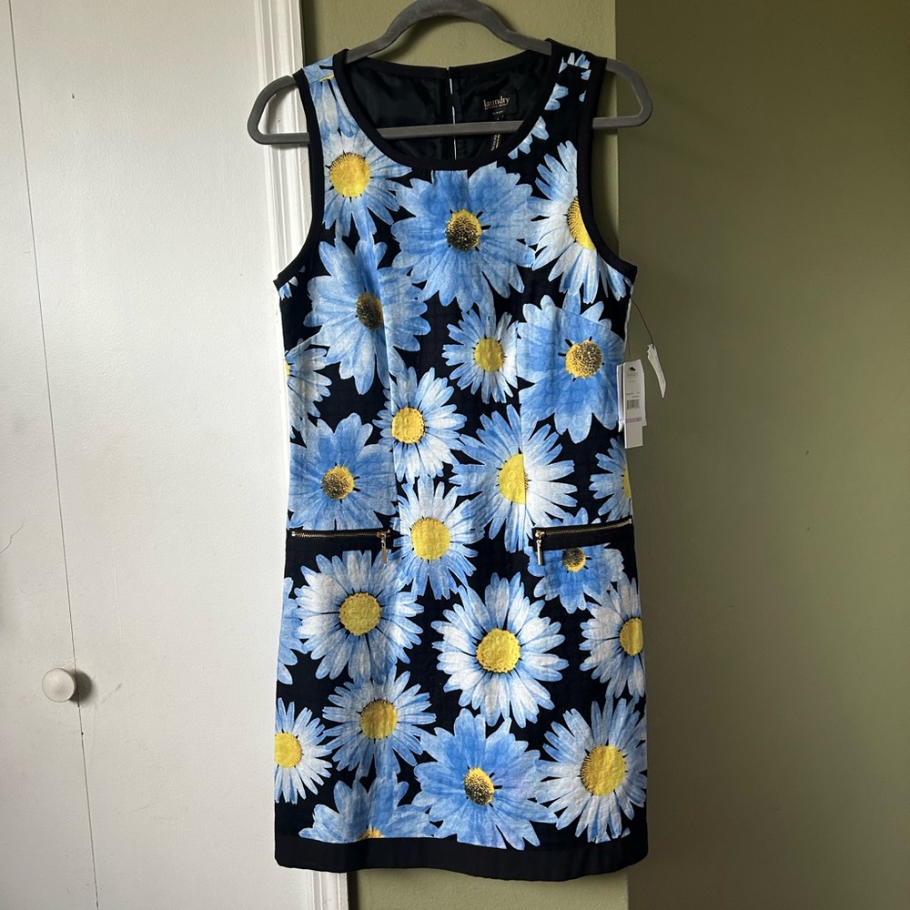 NWT Laundry by Shelli Segal Floral Sleeveless Dress - Blue and Yellow Sz 6